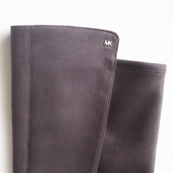 NEW Michael Kors Suede Over The Knee Boots Gray Low Heel Flat Tall Winter Boot 8 - Picture 8 of 15